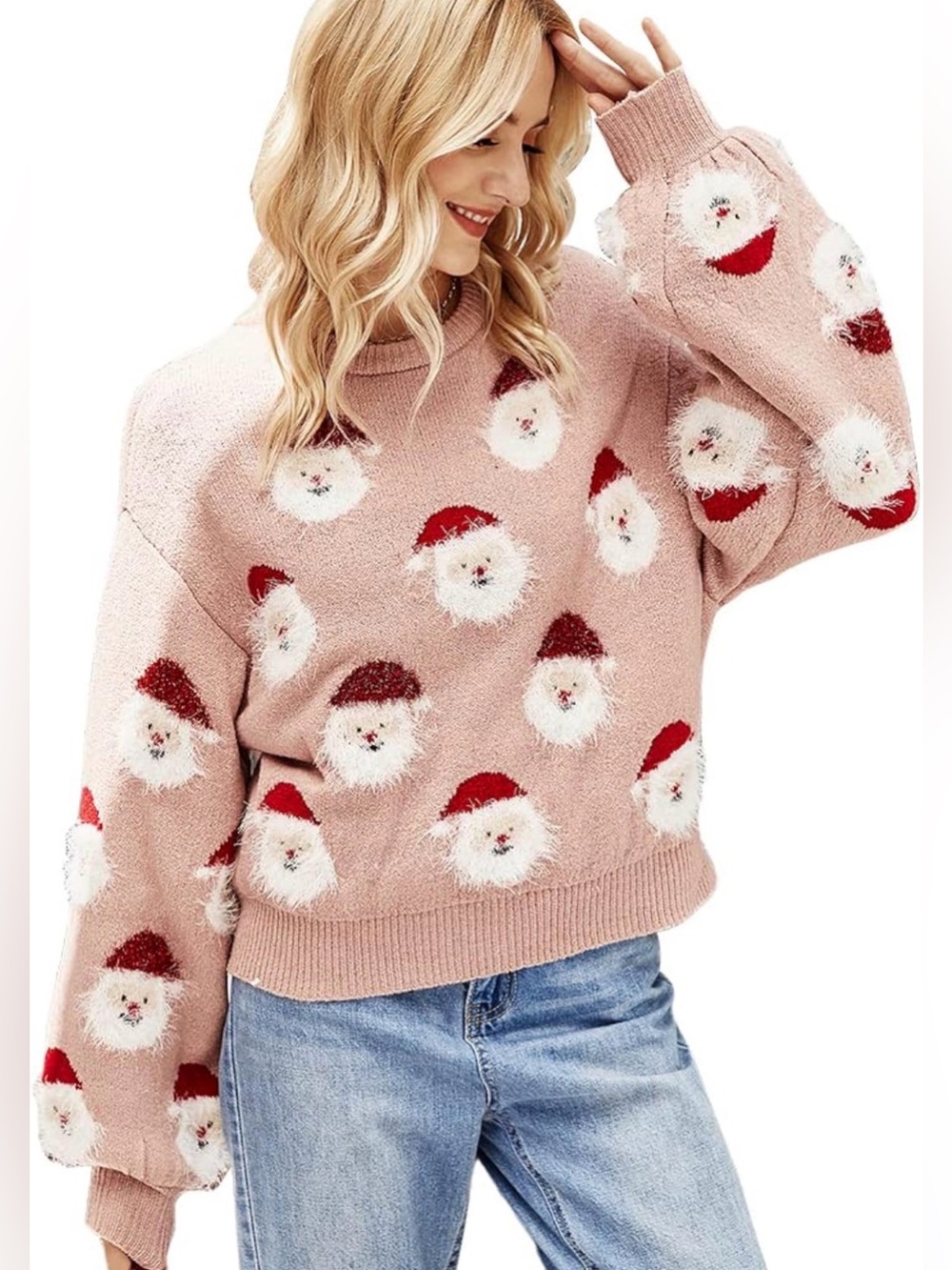 Women’s Casual Knitted Pullover Sweater Long Sleeve Crew Neck